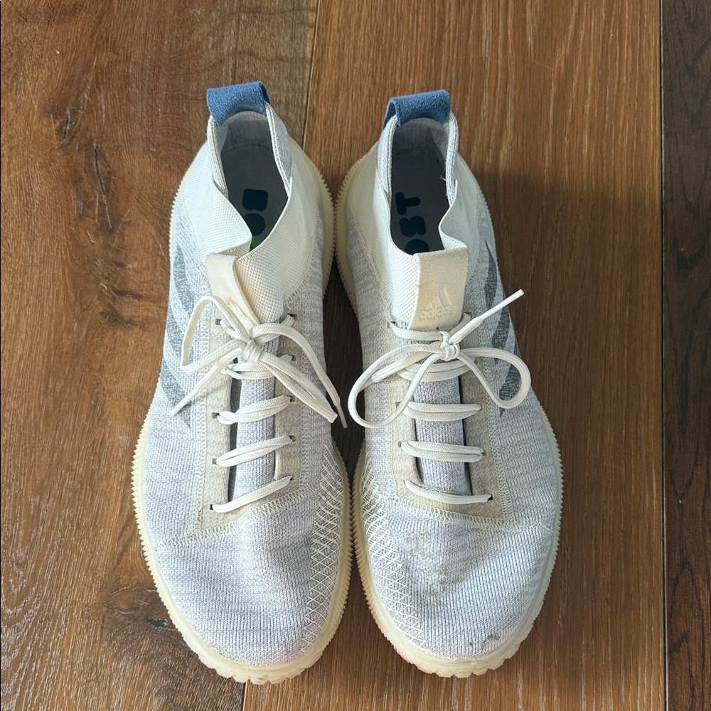 Adidas boost size 13 mens Cream and Gray Men's Shoes call out Left shoe